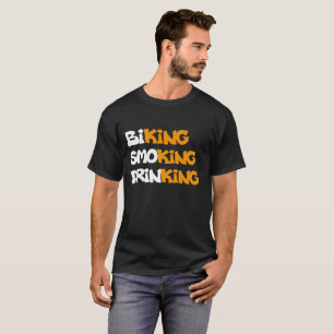 Camiseta En bicicleta Fumar Bebiendo