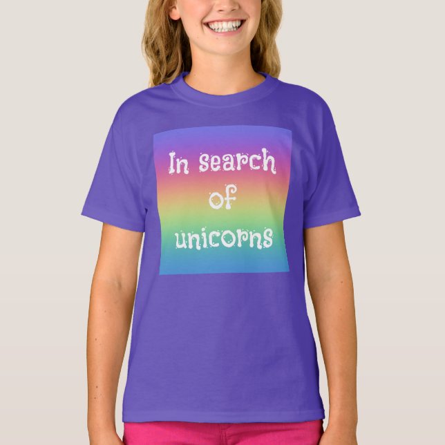 Camiseta En busca del arcoiris de Unicornios (Anverso)