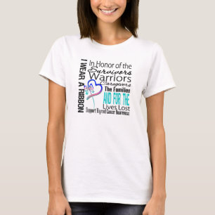 Camiseta En cáncer de tiroides del collage del tributo del
