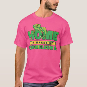 Camiseta En Casa Es Donde Mi Chameleon Es Un Tejido Terciop
