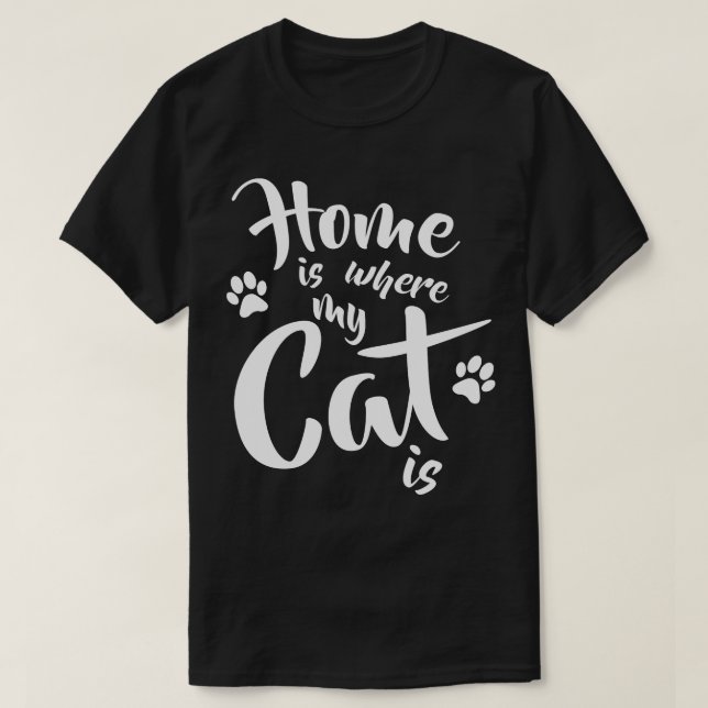 Camiseta En casa es donde mi gato es un regalo divertido pa (Diseño del anverso)