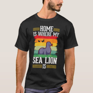 Camiseta En casa es donde mi león marino es foco