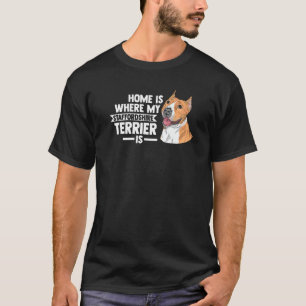 Camiseta En Casa Es Donde Mi Staffordshire Terrier Es Masco