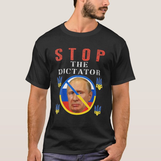 Camiseta En contra de Putin, alto a Putin, orgullo de Ucran (Anverso)