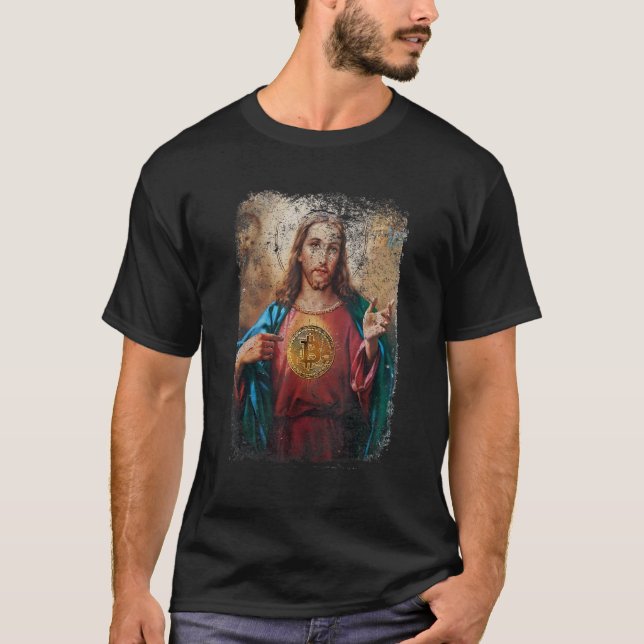 Camiseta En Cripto Confiamos En Jesús Bitcoin Btc Hodl Trad (Anverso)
