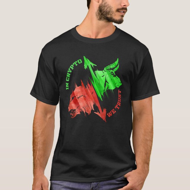 Camiseta En Crypto Confiamos En Cryptocurrency Trading Bull (Anverso)