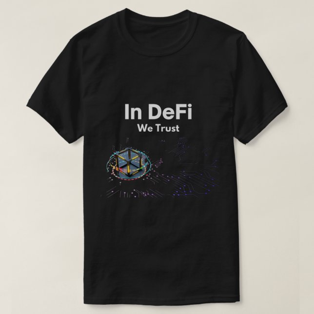 Camiseta En DeFi Confiamos Arte Cripto (Diseño del anverso)