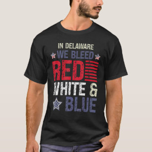 Camiseta En Delaware mordimos blanco y azul rojo el 4 de ju