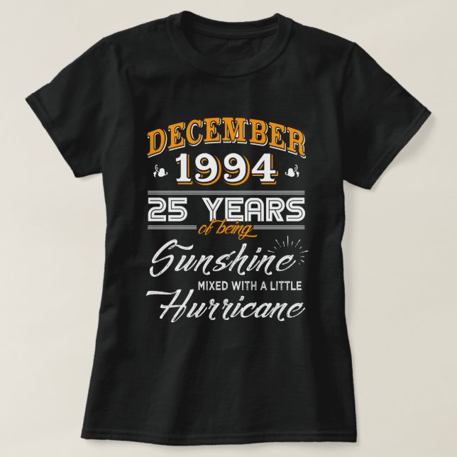 Camiseta En diciembre de 1994 25tos regalos del aniversario (Diseño del anverso)