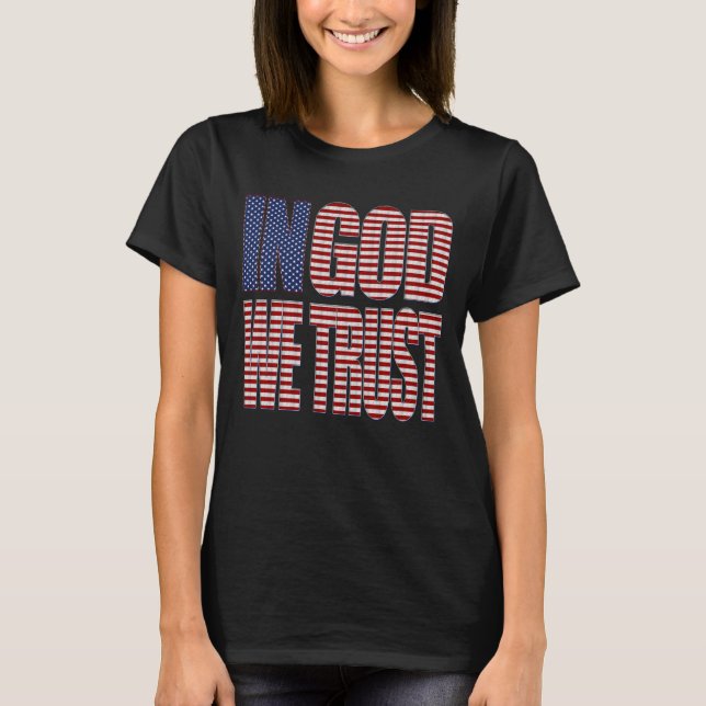 Camiseta En Dios confiamos en el patriótico cristiano ameri (Anverso)