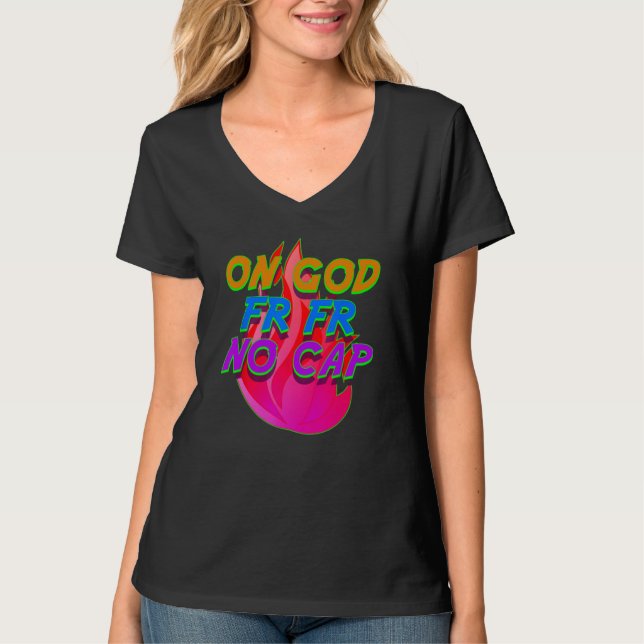 Camiseta En Dios FR No Cap Funny Internet Slang Meme Ling (Anverso)