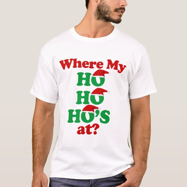 Camiseta ¿En dónde mi ho ho ho? Papá Noel (Anverso)