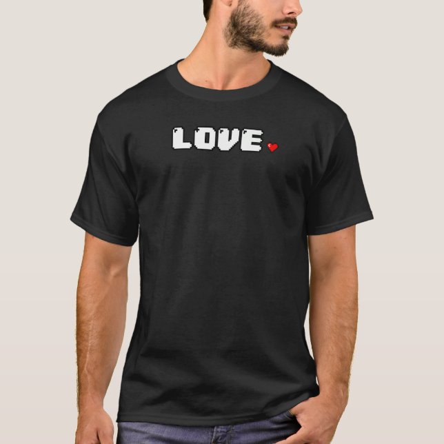 Camiseta En el amor Valentineu2019s Day 8 Bit Gamer Heart (Anverso)