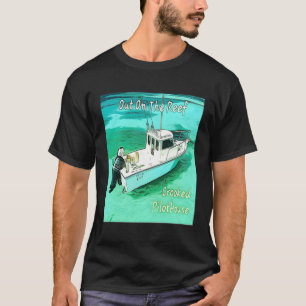 Camiseta En El Arrecife, En El Barco De Pilothouse.