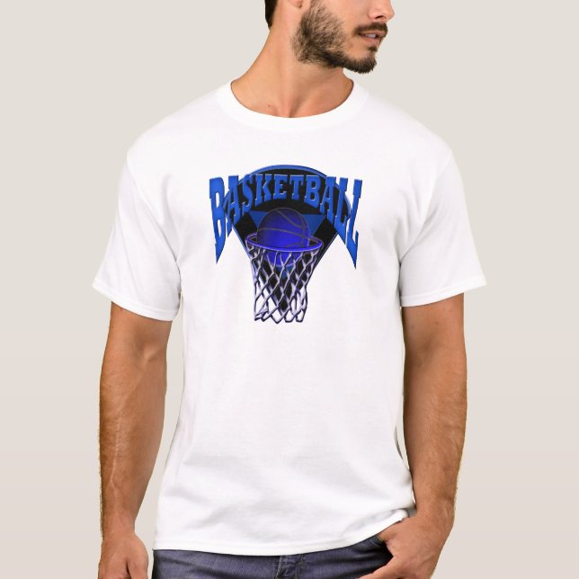 Camiseta En el baloncesto y el tablero trasero del aro (Anverso)