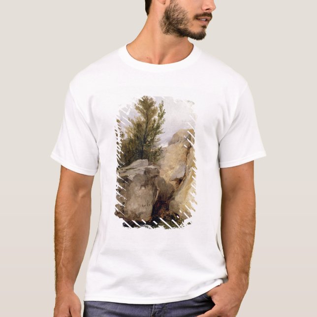 Camiseta En el bosque de Fontainebleau, c.1825 (el aceite (Anverso)