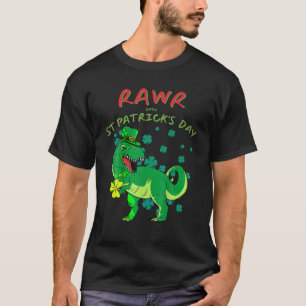 Camiseta En el Día de San Patricio, niños de dinosaurios Ir