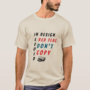Camiseta En el diseño Evitar la bandera roja No Copiar Sarc