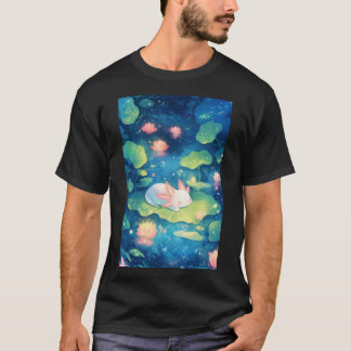 Camiseta En el estanque de flores Axolotl dulce escape