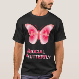 Camiseta En el hashtag social mariposa
