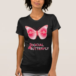 Camiseta En el hashtag social mariposa