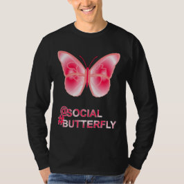 Camiseta En el hashtag social mariposa