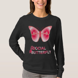 Camiseta En el hashtag social mariposa