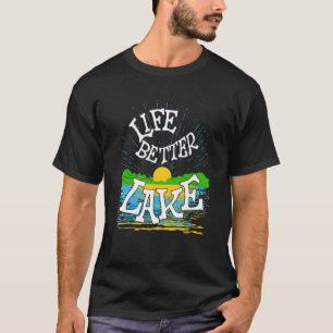 Camiseta En El Lago Pesca Embarcaciones Diseño De Vida En E
