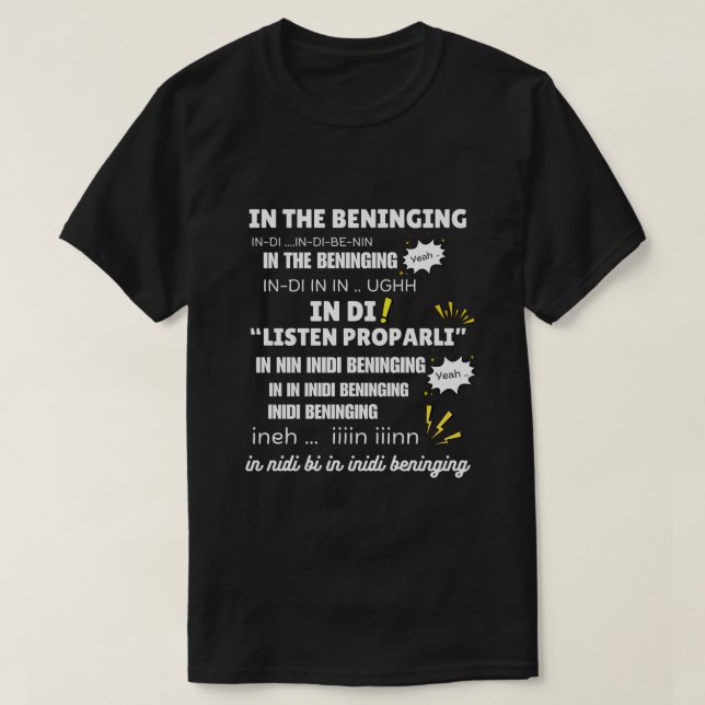 Camiseta En el meme de Beninging (Diseño del anverso)
