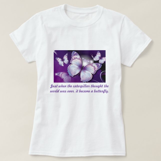 Camiseta En el momento en que la oruga… (Diseño del anverso)