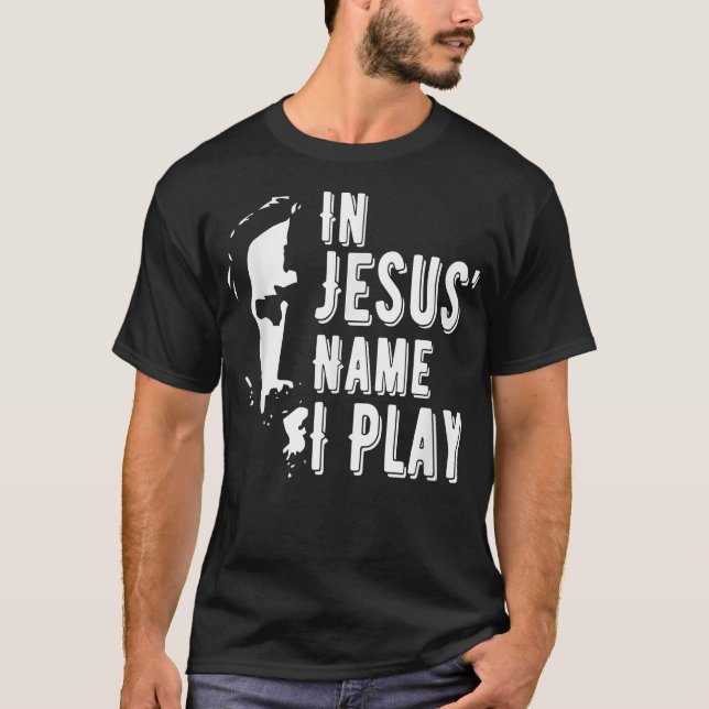Camiseta En el Nombre de Jesús Yo Juego Atleta Cristiano y  (Anverso)
