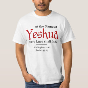 Camiseta En el nombre de Yeshua cada rodilla se doblegará 