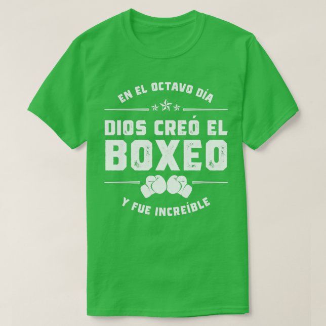 Camiseta En el octavo da Dios cre el Boxeo (Diseño del anverso)
