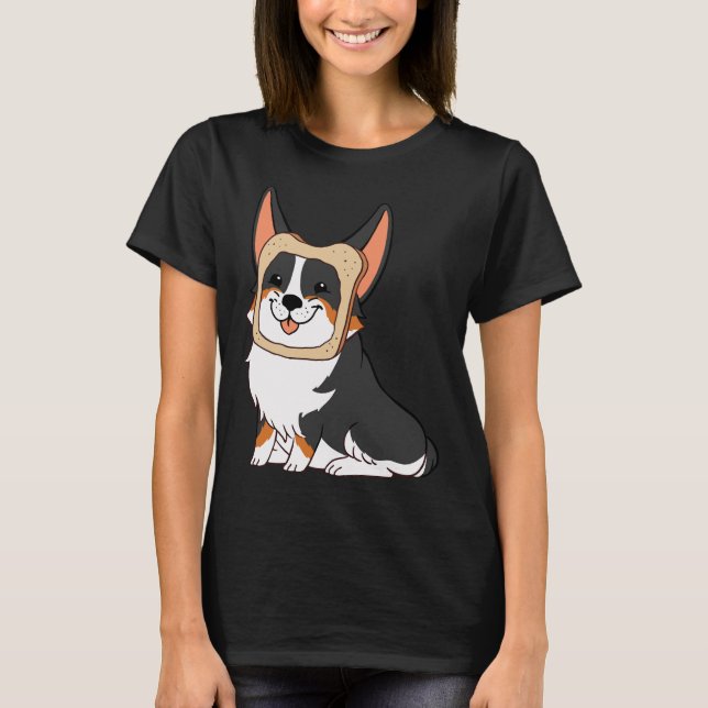 Camiseta En el pan Corgi Black (Anverso)