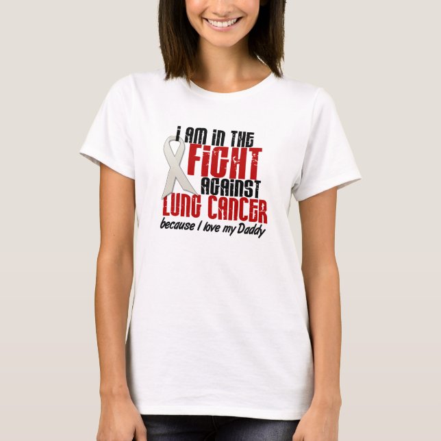 Camiseta En el PAPÁ del cáncer de pulmón de la lucha (Anverso)