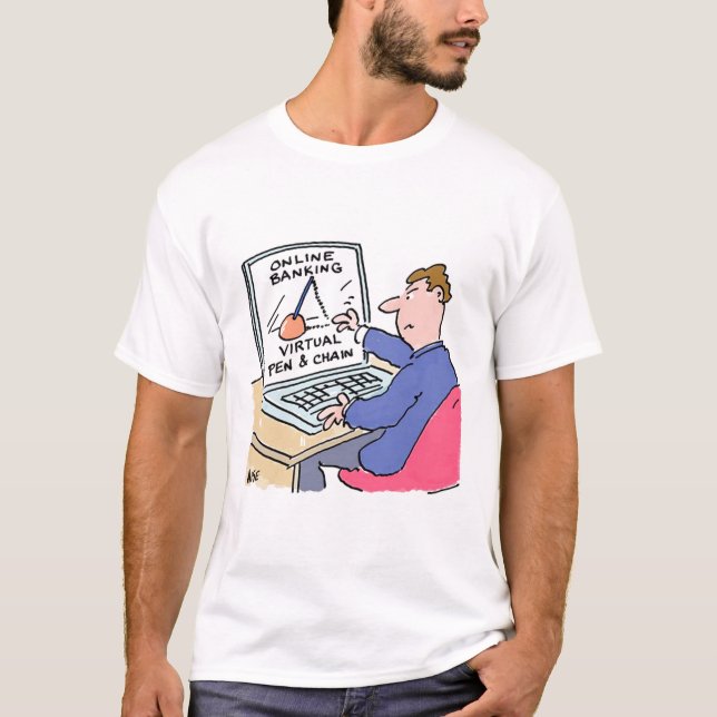 Camiseta En el Personalizado divertido de la banca en línea (Anverso)