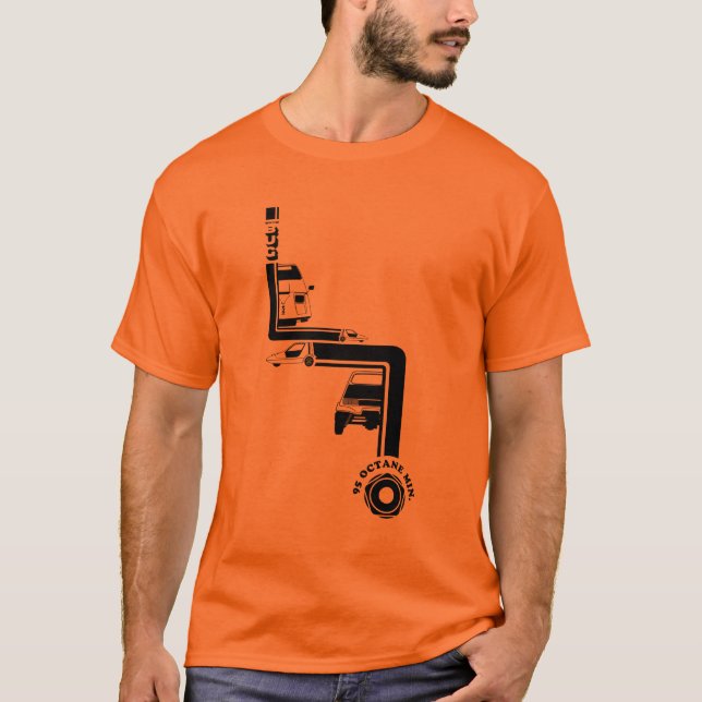 Camiseta en enlace del naranja del insecto (Anverso)