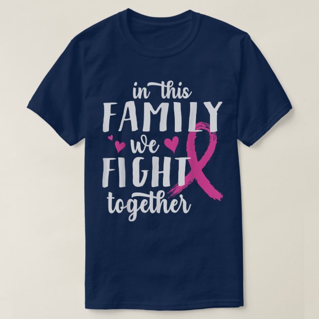 Camiseta En esta familia luchamos juntos contra el cáncer d (Diseño del anverso)