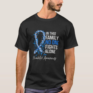 Camiseta En esta familia nadie lucha por la diabetes solo