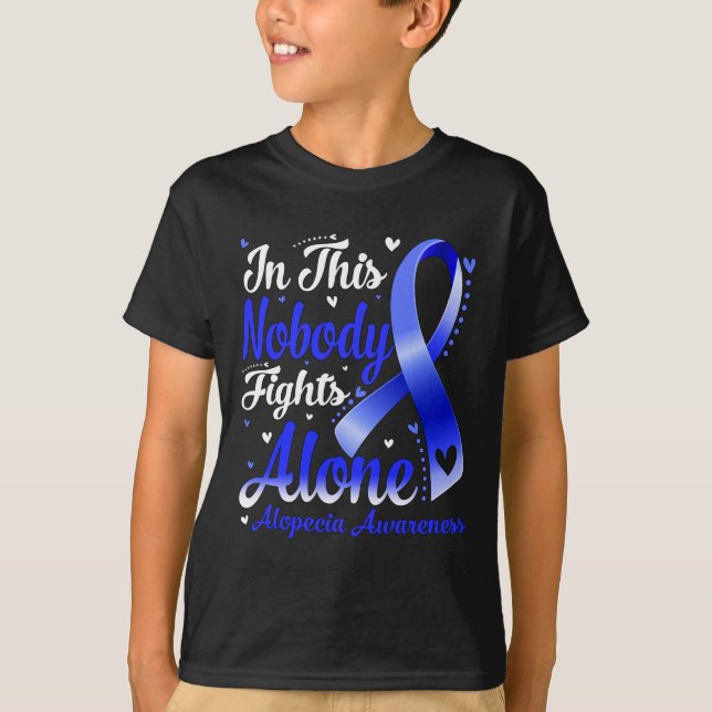 Camiseta En Esta Familia Nadie Lucha Sola Alopecia Awarene (Anverso)