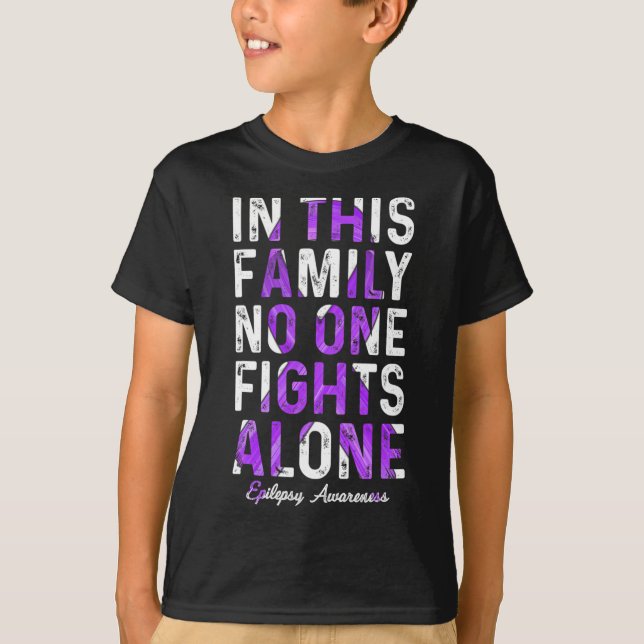 Camiseta En Esta Familia Nadie Lucha Sola Epilepsia Awarene (Anverso)