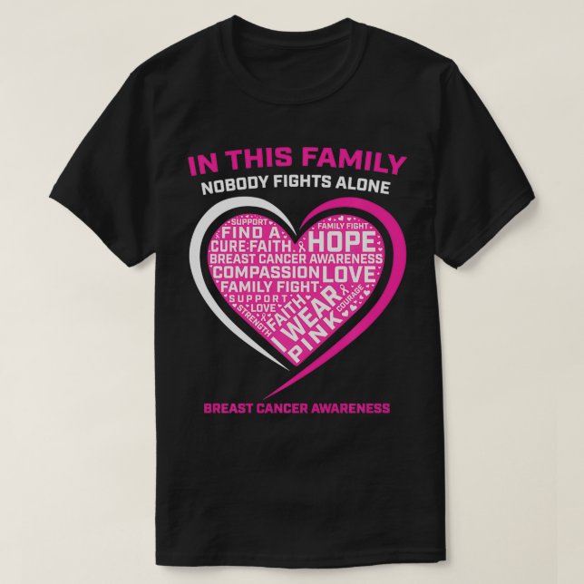Camiseta En Esta Familia Nadie Lucha Solo Contra El Cáncer  (Diseño del anverso)