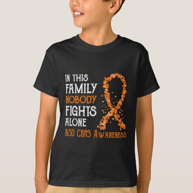 Camiseta En esta familia nadie lucha solo contra RSD CRPS (Anverso)
