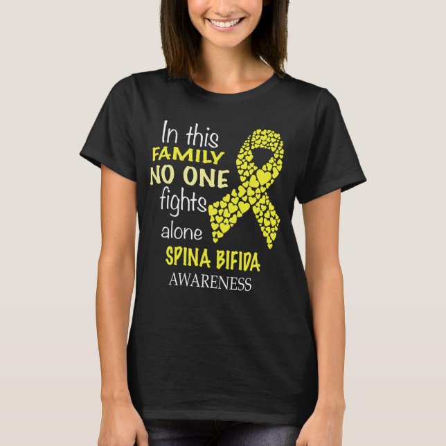 Camiseta en esta familia nadie lucha solo contra spina bifi (Anverso)