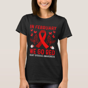 Camiseta En Febrero Nos Volvemos Rojos Conciencia Sobre Enf