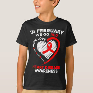 Camiseta En Febrero Nos Volvemos Rojos Conciencia Sobre Enf