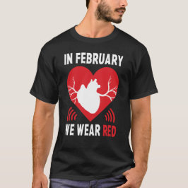 Camiseta En Febrero Nosotros Usamos Rojo, Conciencia de la 