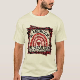 Camiseta En Febrero Nosotros Usamos Rojo, Conciencia de la 