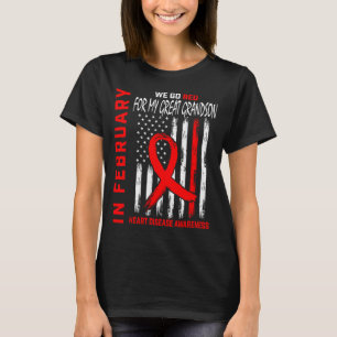 Camiseta En febrero usa rojo bisnieto enfermedad cardíaca
