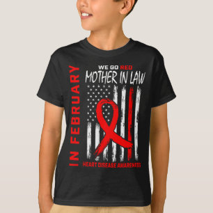 Camiseta En febrero usa rojo madre suegra enfermedad cardía